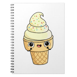 Cute Kawaii Ice Cream Cone Notebook