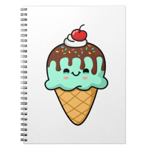 Cute Kawaii Ice Cream Cone Notebook