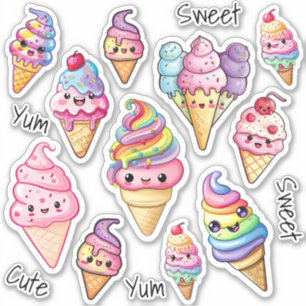 Cute Kawaii Ice Cream Kids