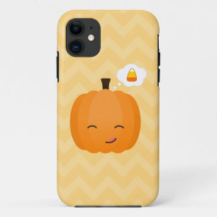 Cute Kawaii Jack o'Lantern and Candy Corn iPhone 11 Case
