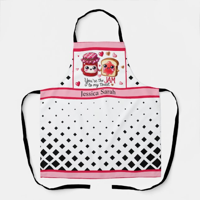 Cute Kawaii Jam and Toast Apron (Front)