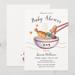 Cute Kawaii Janpanese Miso Reman Baby Shower Invitation