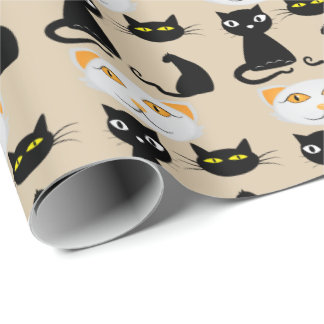 Cute Kawaii Japanese Aesthetic Cat Wrapping Paper 