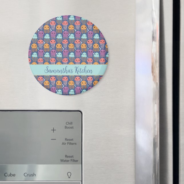 Cute Kawaii Jellyfish Personalized Magnet (In Situ (Fridge))