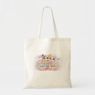 Cute Kawaii Just Married Couple Animals Pastel Pin Tote Bag