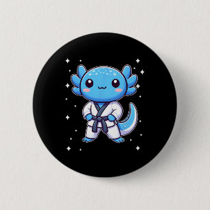 Cute Kawaii Karate Axolotl Martial Arts 2 Inch Round Button
