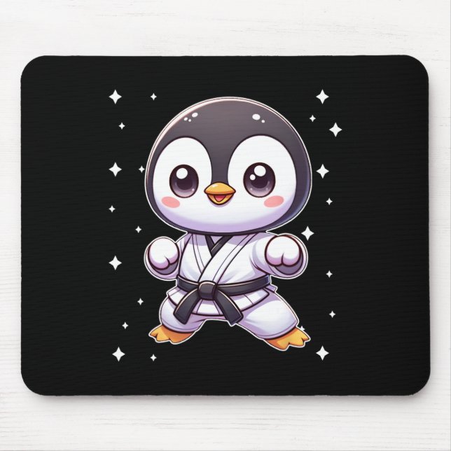Cute Kawaii Karate Penguin Martial Arts 1  Mouse Pad (Front)