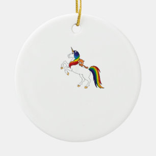 Cute Kawaii Kids Unicorn Red Panda Lover T-Shirt Ceramic Ornament