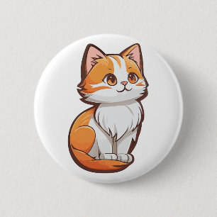 Cute Kawaii Kitten 2 Inch Round Button