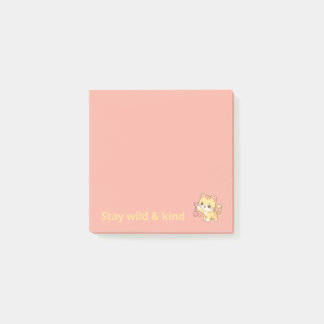 Cute Kawaii Kitten Cat Stay Wild and Kind Post it  Post-it Notes