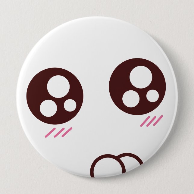 Cute Kawaii kitten emoji 4 Inch Round Button (Front)
