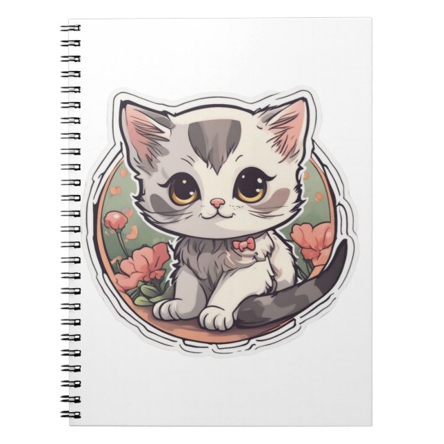 Cute Kawaii Kitten   Notebook (Front)