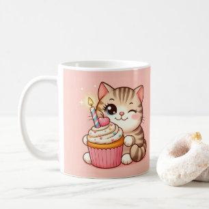 Cute Kawaii kitten with Cupcake Coffee Mug