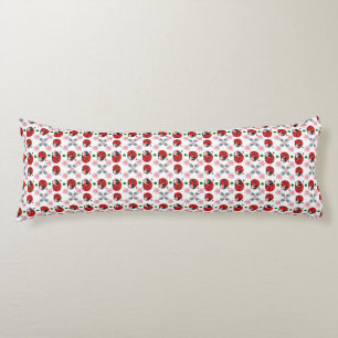 Cute Kawaii Ladybug Floral Seamless Pattern Body Pillow