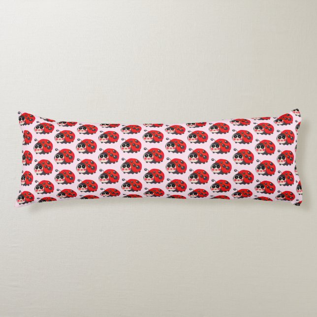 Cute Kawaii Ladybug Pattern  Body Pillow (Front)
