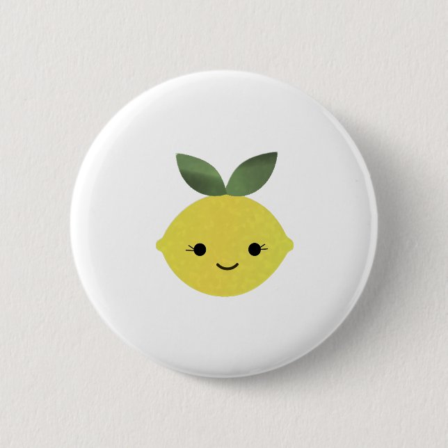 Cute Kawaii Lemon 2 Inch Round Button (Front)
