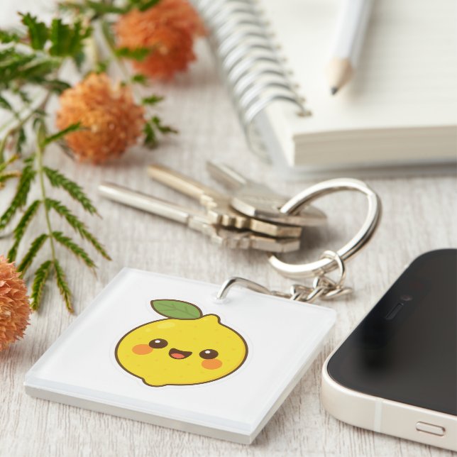 Cute Kawaii Lemon Keychain (Front Right)
