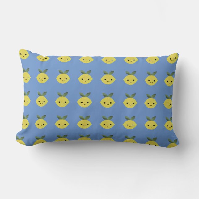 Cute Kawaii Lemon Lumbar Pillow (Front)