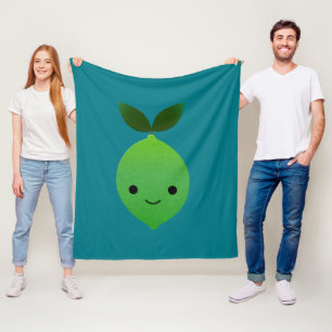 Cute Kawaii Lime Fleece Blanket