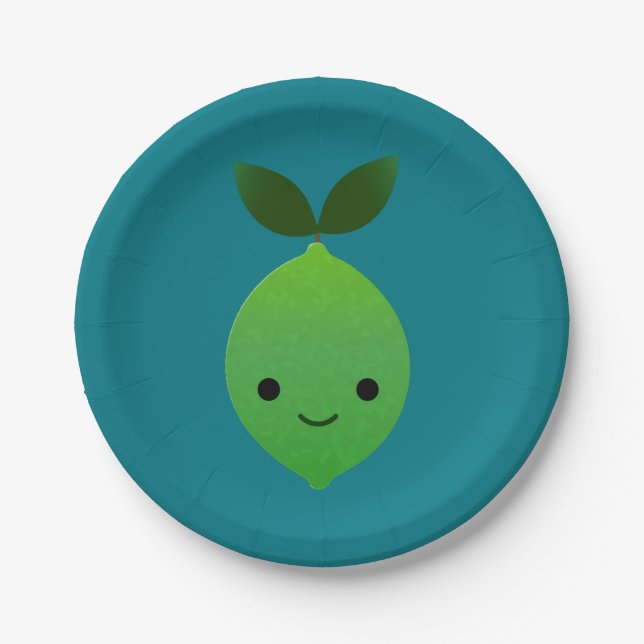 Cute Kawaii Lime Paper Plate (Front)