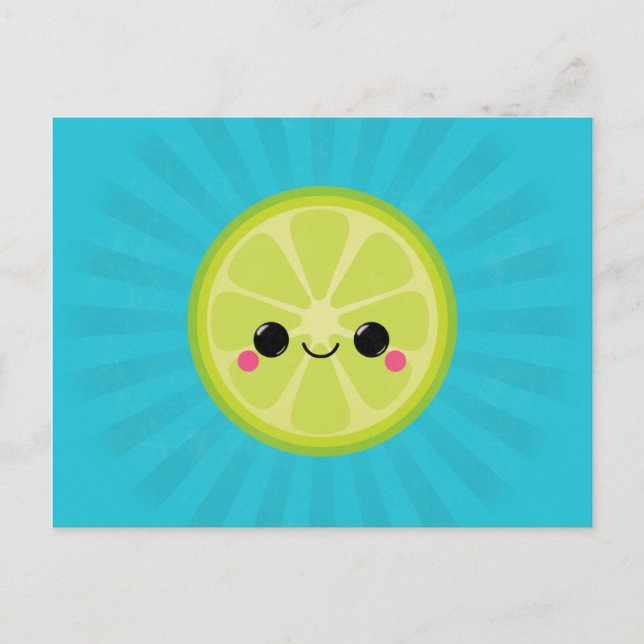 Cute Kawaii Lime Postcard (Front)