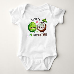 Cute Kawaii Limes and Coconut Baby Bodysuit