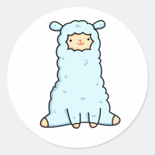 Cute Kawaii Llama Classic Round Sticker