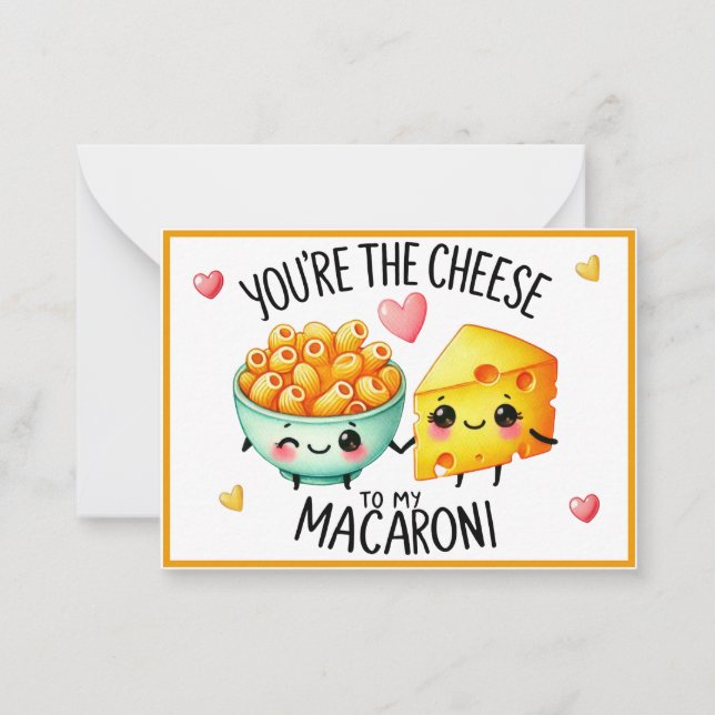 Cute Kawaii Macaroni and Cheese Card (Front)
