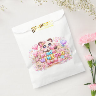 Cute Kawaii Made With Love Cat Name Pastel Pink Fl Favour Bag