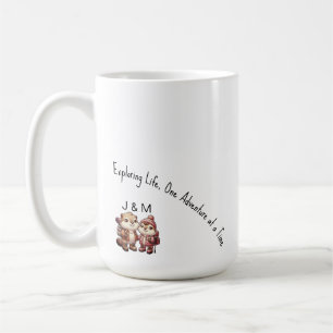Cute Kawaii Marmot Couple Adventure Hiking  Coffee Mug