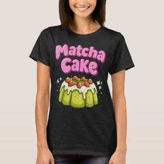 Cute Kawaii Matcha Cake Strawberry Dessert T-Shirt