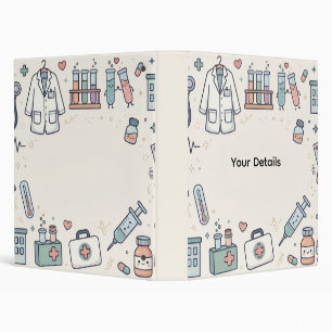 Cute Kawaii Medical Doodles Binder