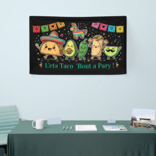 Cute Kawaii Mexican Food Party - Taco Burrito Avoc Banner