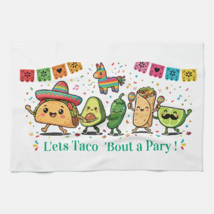 Cute Kawaii Mexican Food Party - Taco Burrito Avoc Kitchen Towel