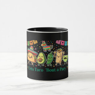 Cute Kawaii Mexican Food Party - Taco Burrito Avoc Mug