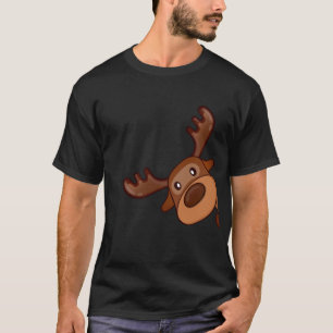 Cute Kawaii Moose Elk Deer Funny Alaska Moose T-Shirt