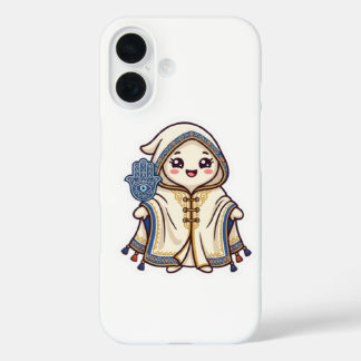 Cute Kawaii Moroccan Barnous Cloak and Khamsa Hand iPhone 16 Case