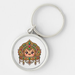 Cute Kawaii Moroccan Bridal Crown Traditional Jewe Keychain