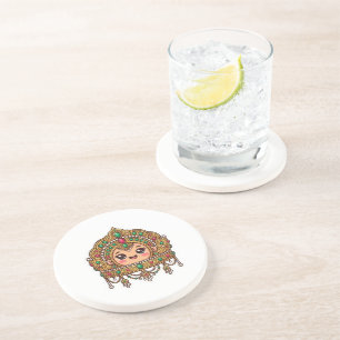 Cute Kawaii Moroccan Bridal Crown TraditionSticker Coaster