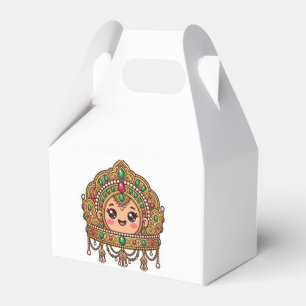 Cute Kawaii Moroccan Bridal Crown TraditionSticker Favor Box