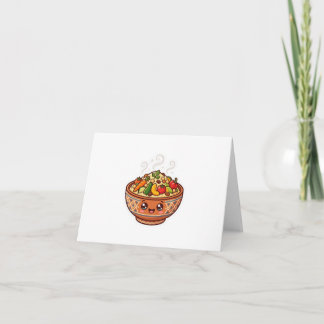 Cute Kawaii Moroccan Couscous Food Bowl Sticker Thank You Card