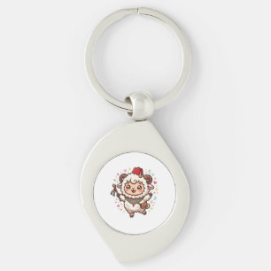 Cute Kawaii Moroccan Eid al-Adha Sheep Fez Hat Sti Keychain