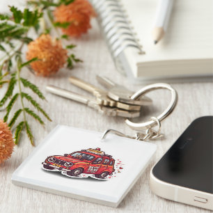 Cute Kawaii Moroccan Red Petit Taxi City Travel St Keychain