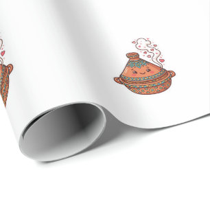 Cute Kawaii Moroccan Tajine Food Cultural Sticker Wrapping Paper