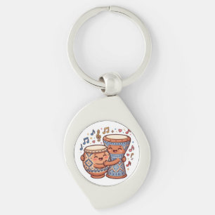 Cute Kawaii Moroccan Traditional Clay Drums Taarij Keychain