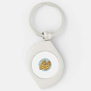 Cute Kawaii Moroccan Yellow Belgha Shoes anSticker Keychain