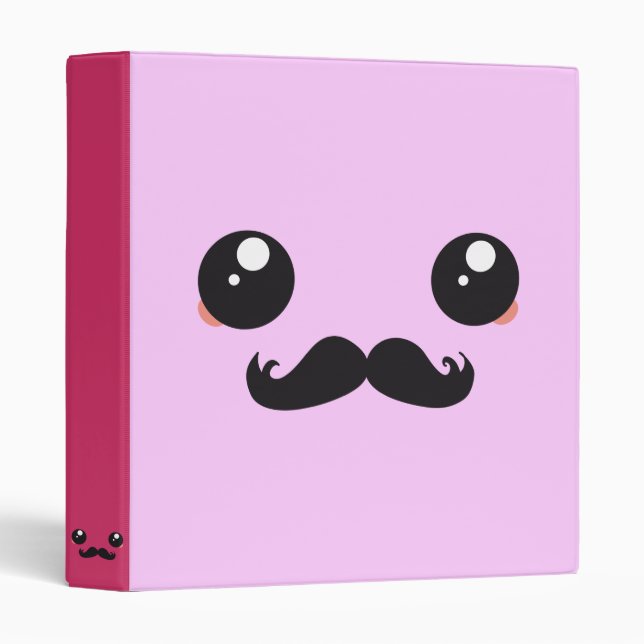 Cute Kawaii Moustache Binder (Front/Spine)