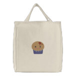 cute kawaii muffin embroidered tote bag