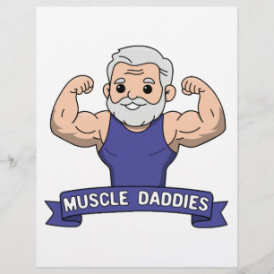 Cute Kawaii Muscle Daddy Bearded Bodybuilder Letterhead