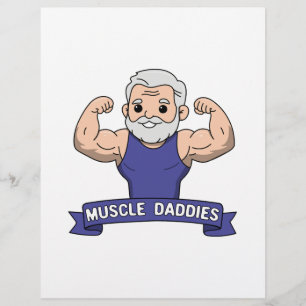Cute Kawaii Muscle Daddy Bearded Bodybuilder Letterhead